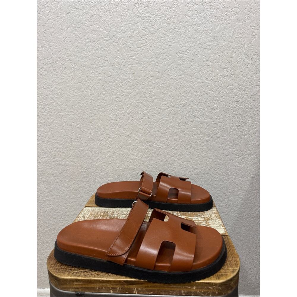 Steve Madden Mayven Camel Leather Slide Sandals Size 9.5 NEW - Picture 3 of 8